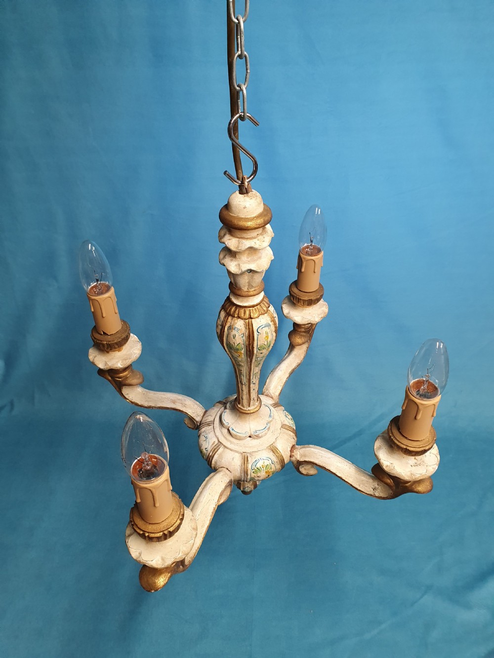 Hand-painted four arm chandelier  View VIII