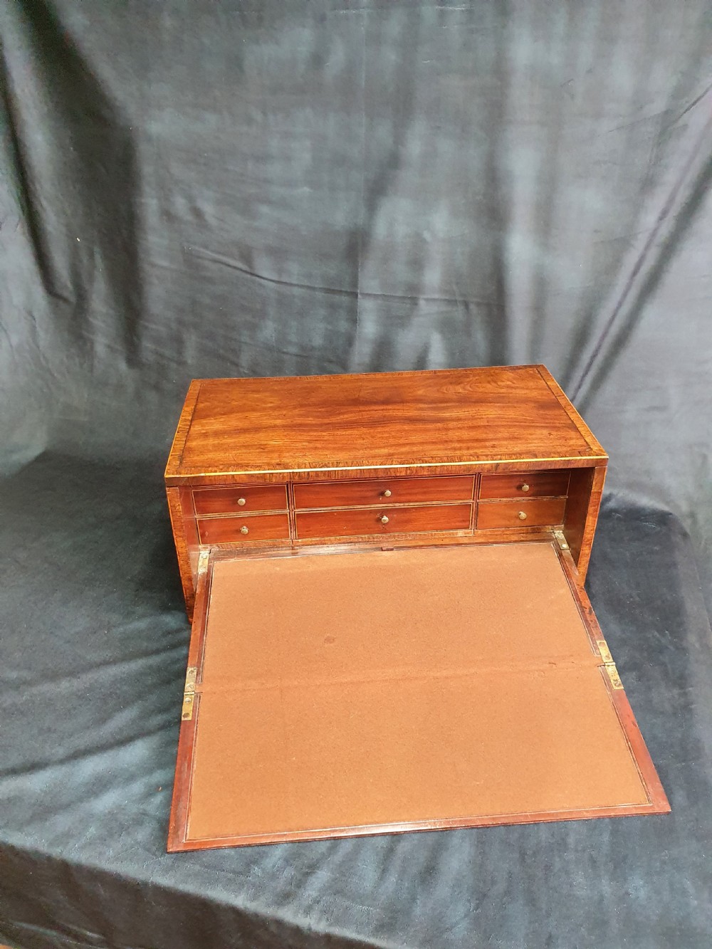 George III writing slope, unusual form and secret drawers