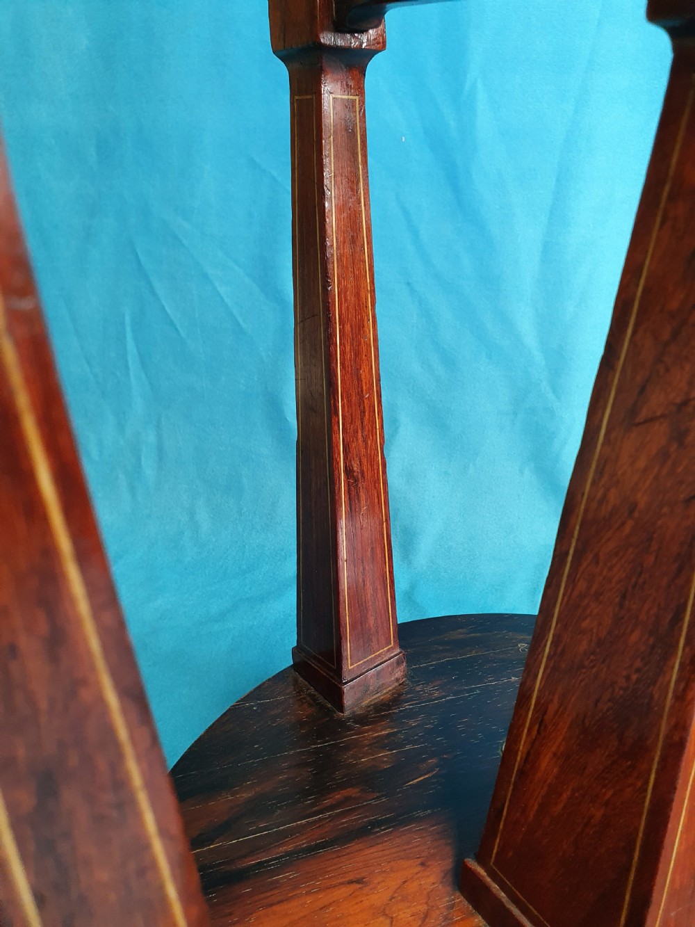 19th-century rosewood stool with bone inlay View III