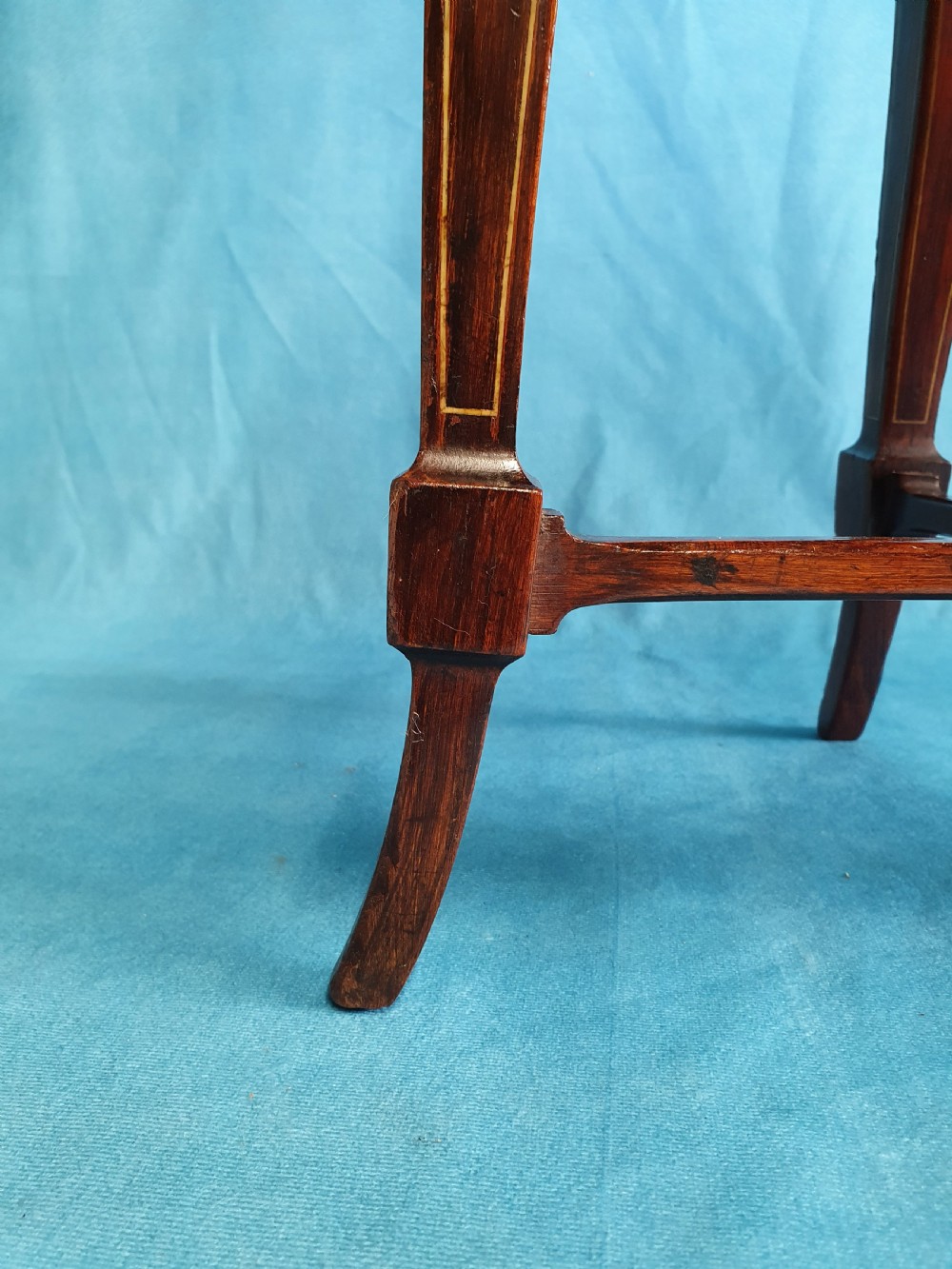 19th-century rosewood stool with bone inlay View VI