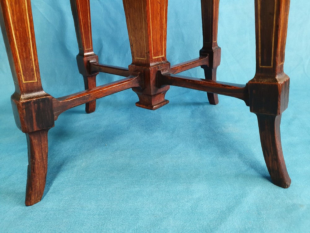 19th-century rosewood stool with bone inlay View VIII