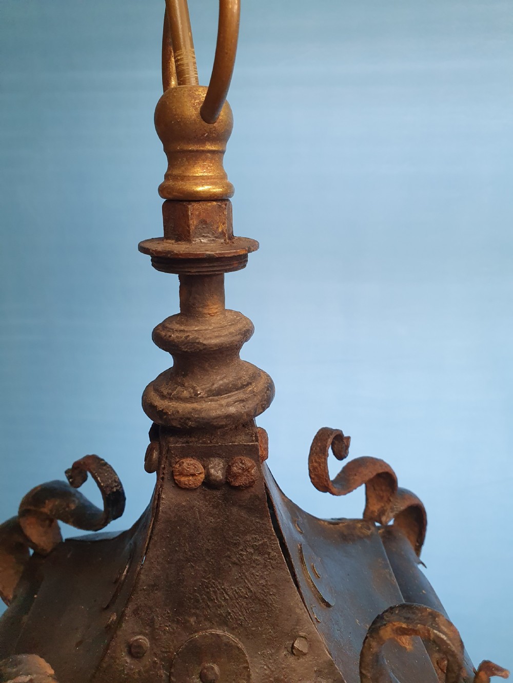 Arts and crafts porch light in steel View V