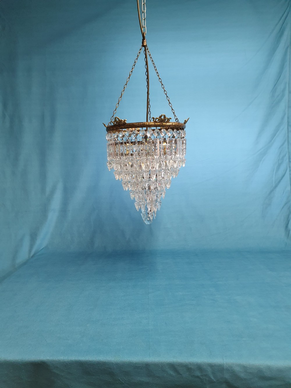 Early 20th century Six tear spike chandelier