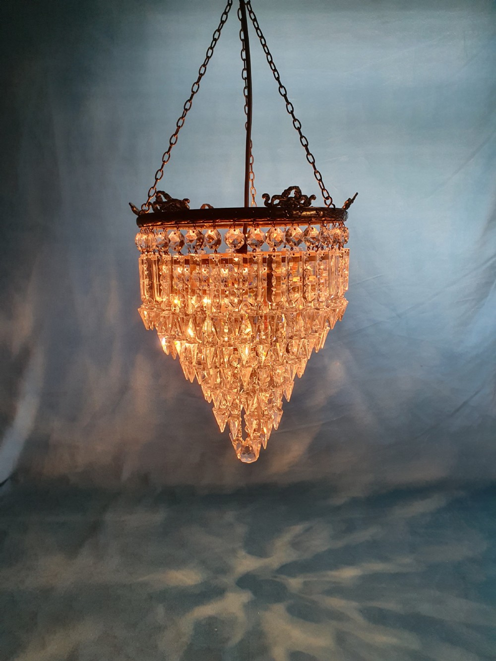 Early 20th century Six tear spike chandelier View II