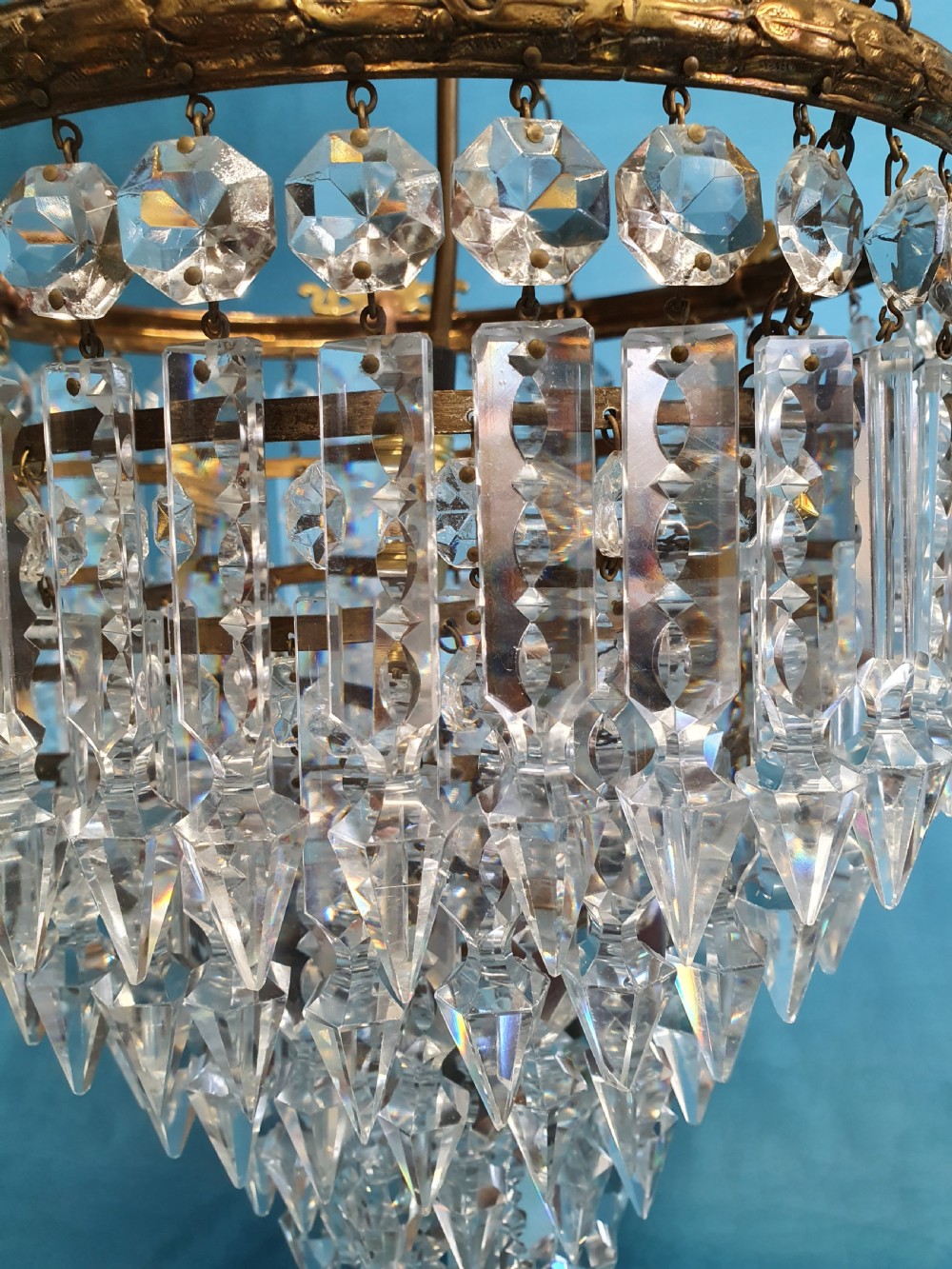 Early 20th century Six tear spike chandelier View IV