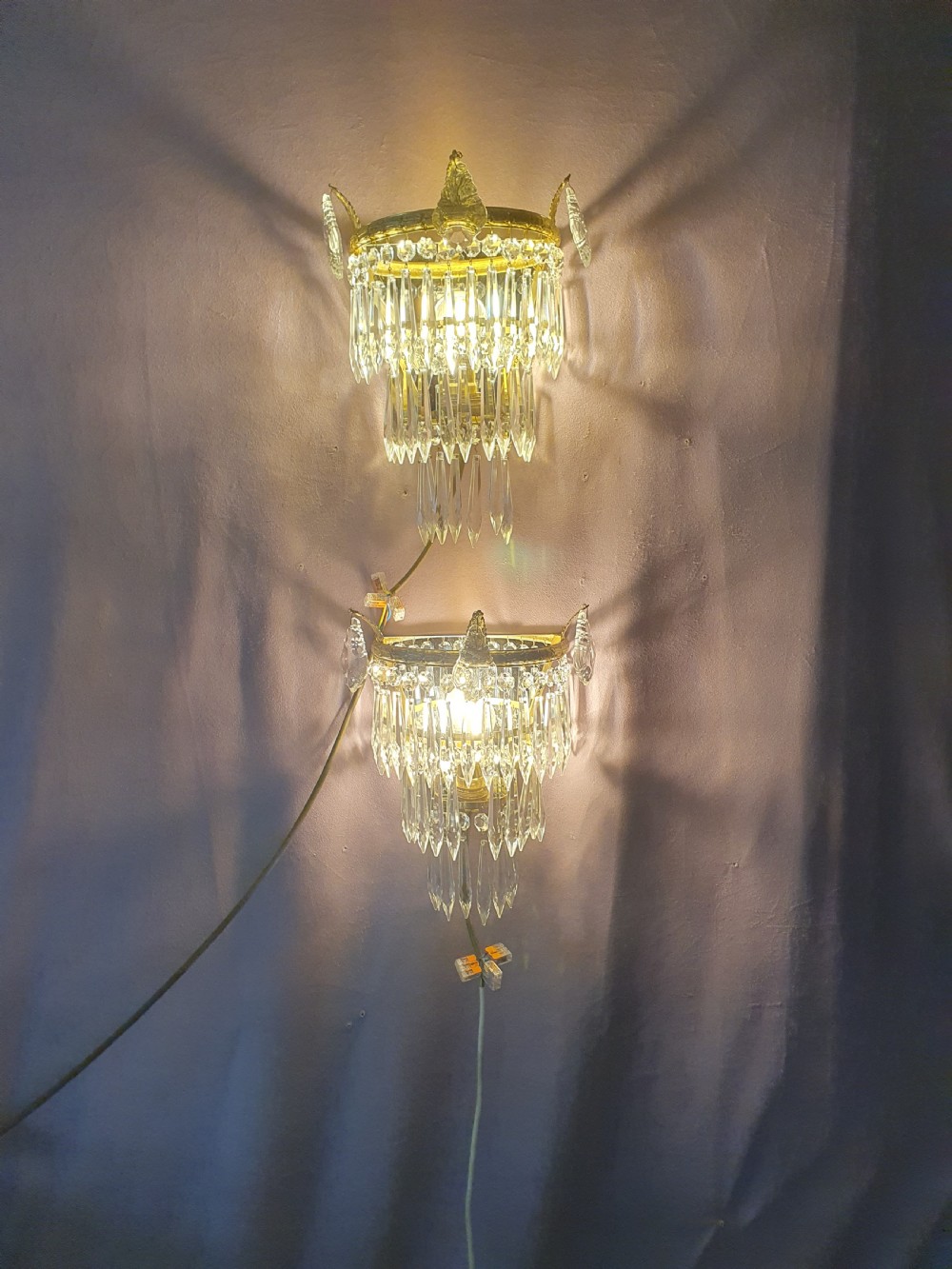 Early 20th century pair of Spike wall lights View II