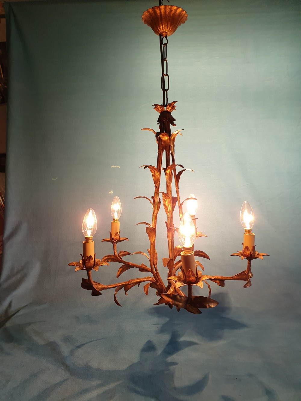 Early 20th century Gilt leaf chandelier View III