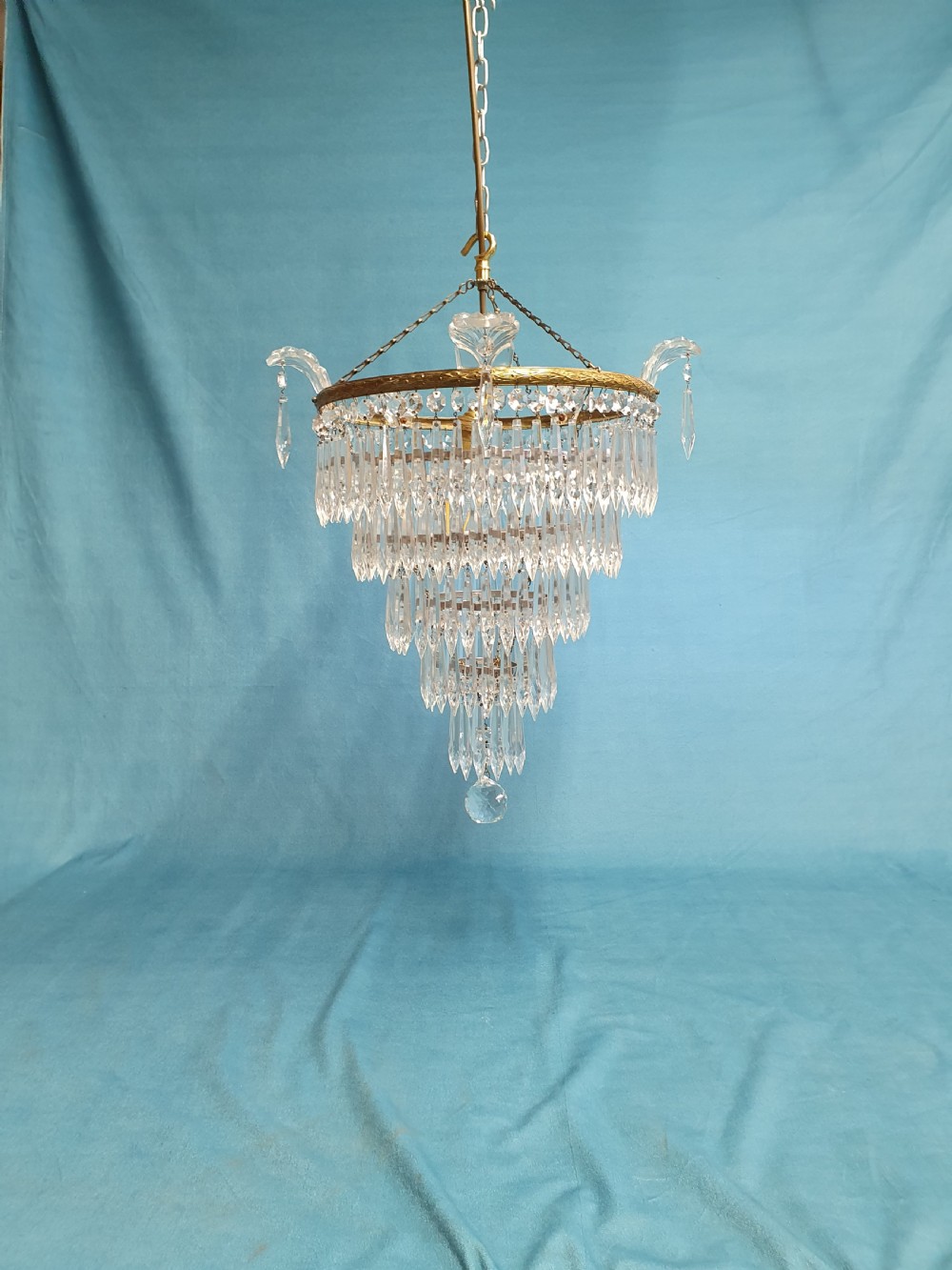 Early 20th century five tier spike chandelier 