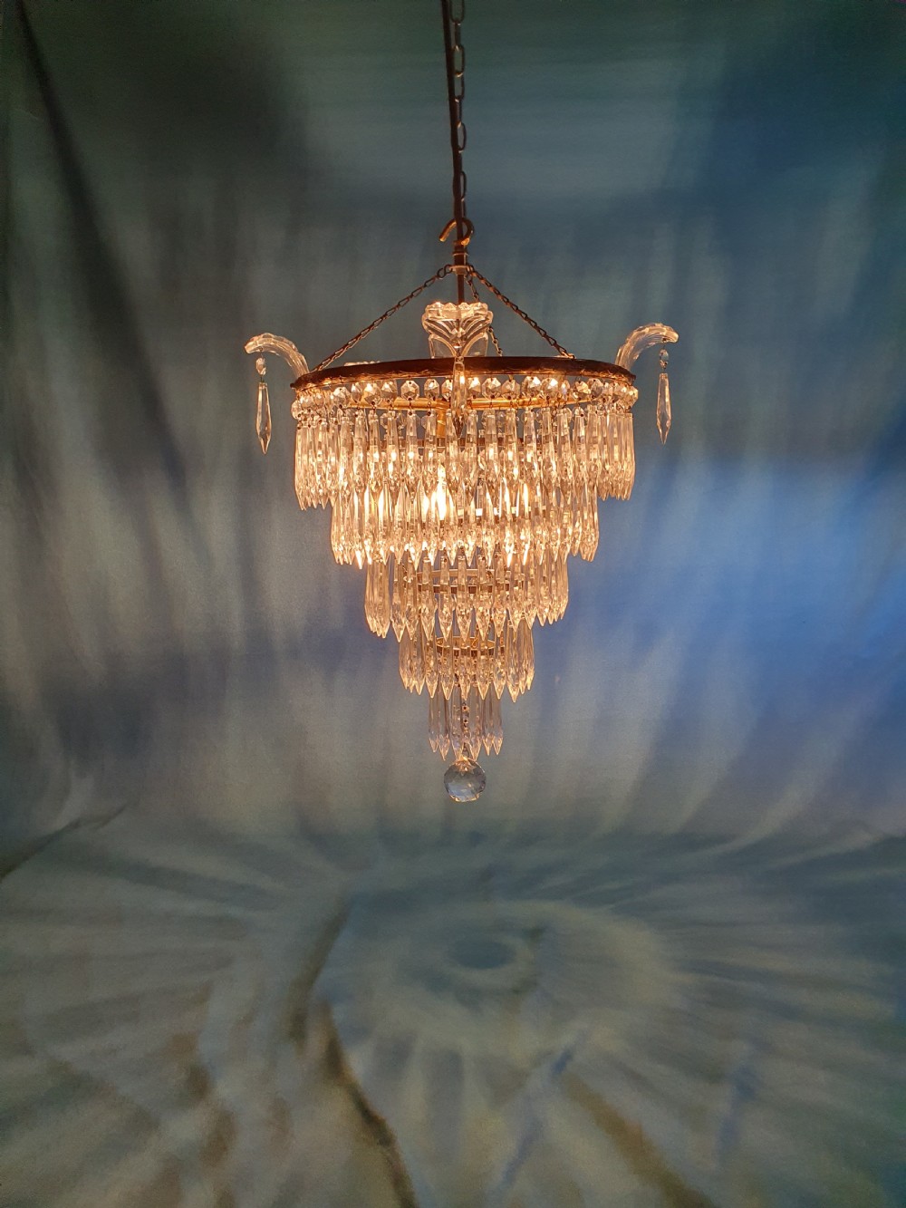 Early 20th century five tier spike chandelier  View II
