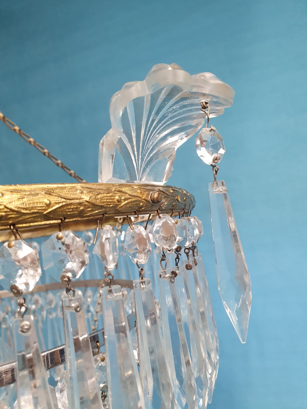 Early 20th century five tier spike chandelier  View IV