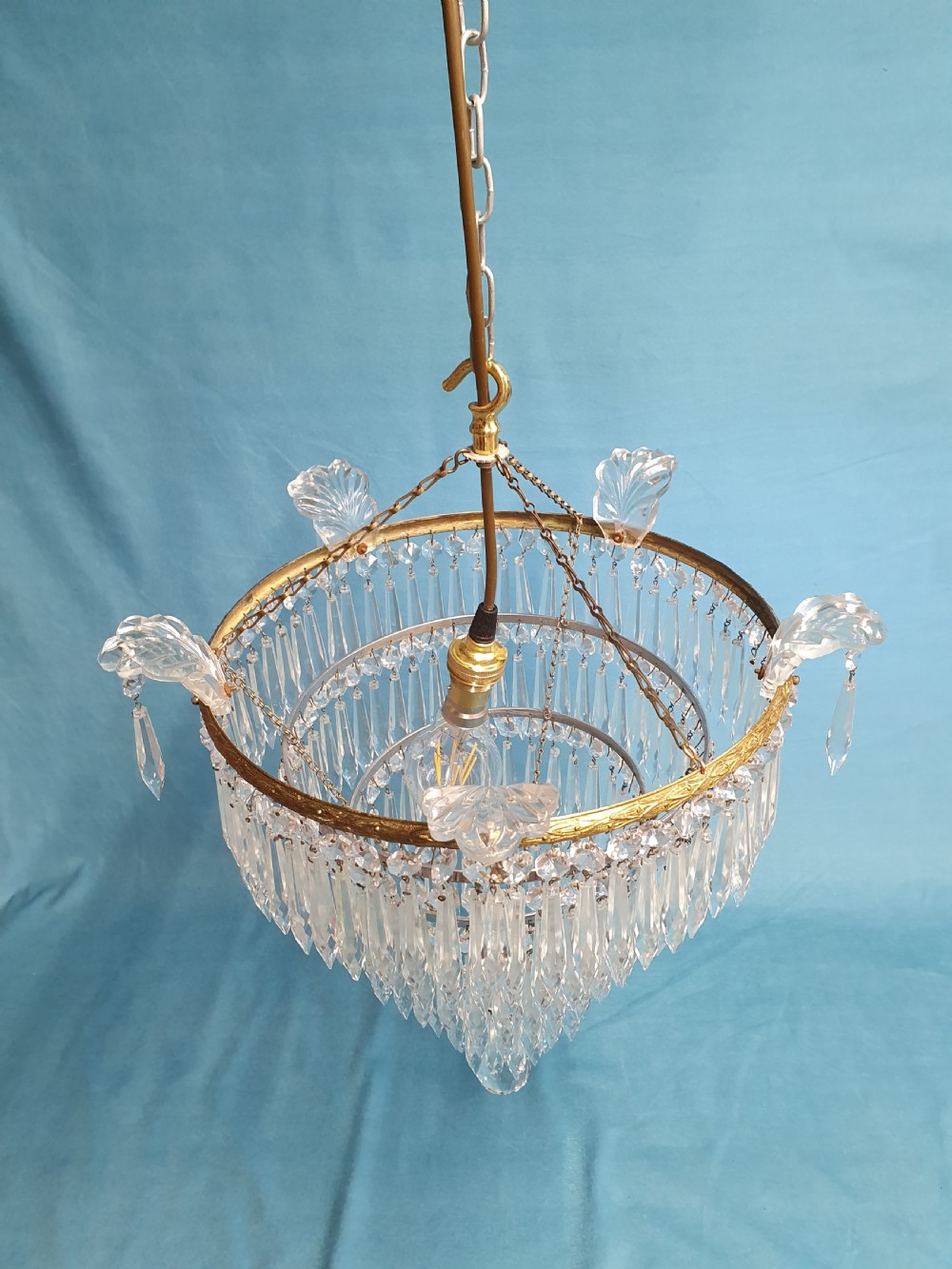 Early 20th century five tier spike chandelier  View VI