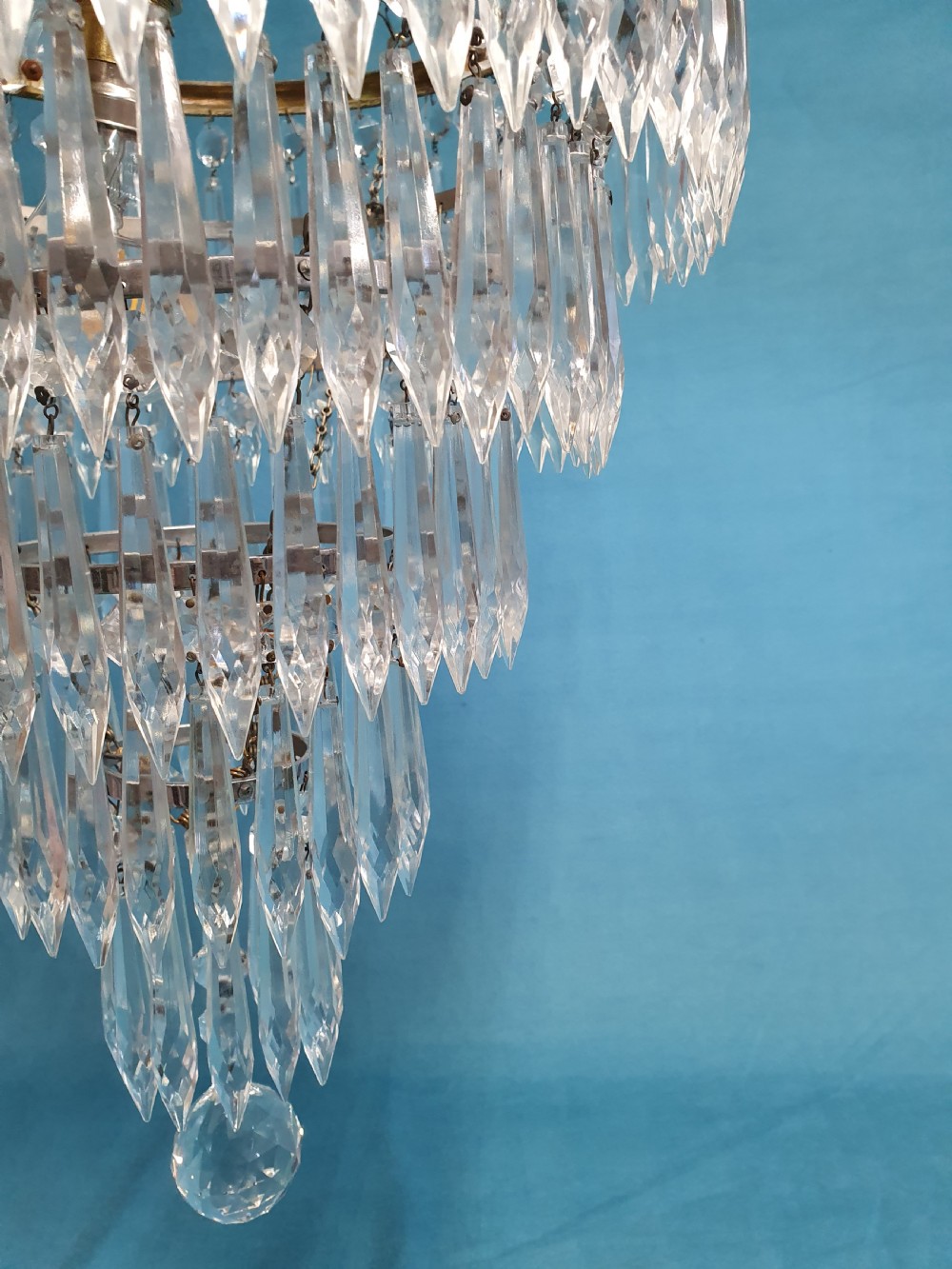 Early 20th century five tier spike chandelier  View VII