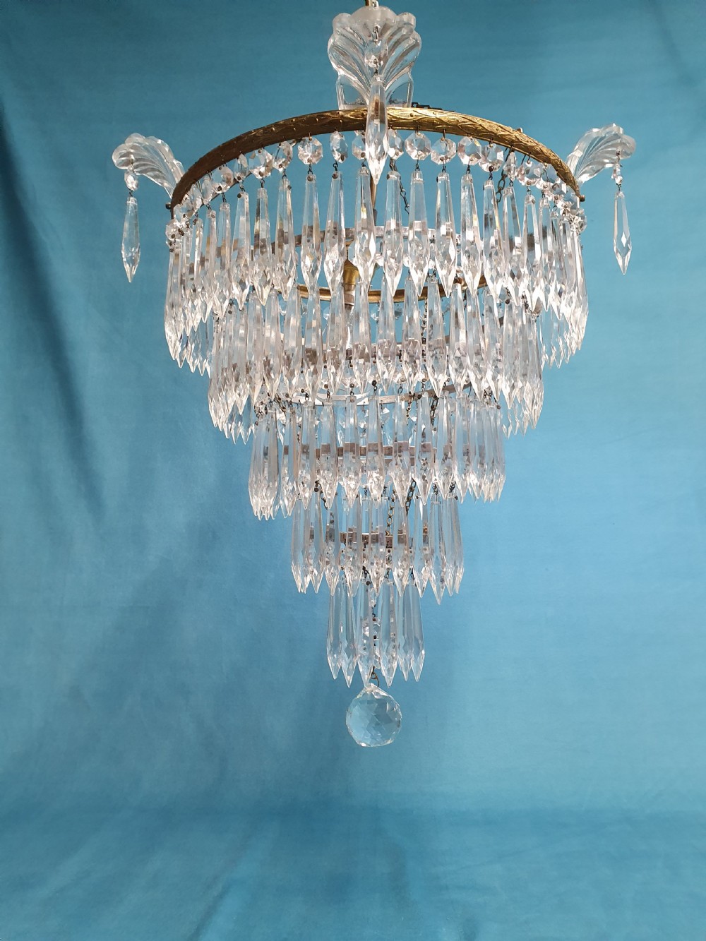 Early 20th century five tier spike chandelier  View VIII