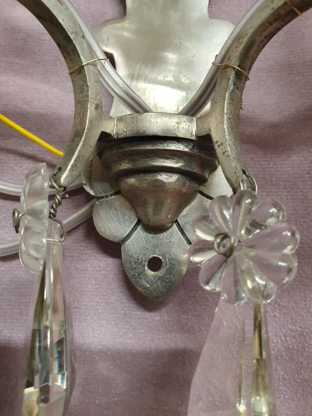 Pair of early 20th century nickel Silver wall lights View IV