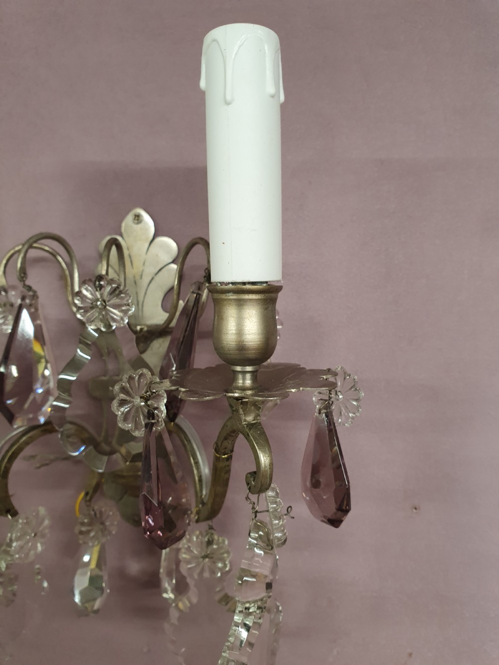 Pair of early 20th century nickel Silver wall lights View VI