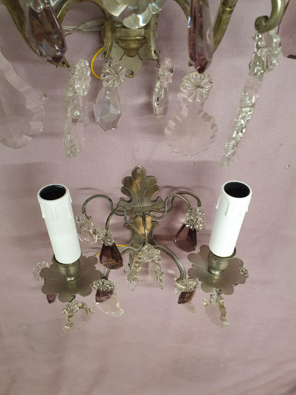 Pair of early 20th century nickel Silver wall lights View VII