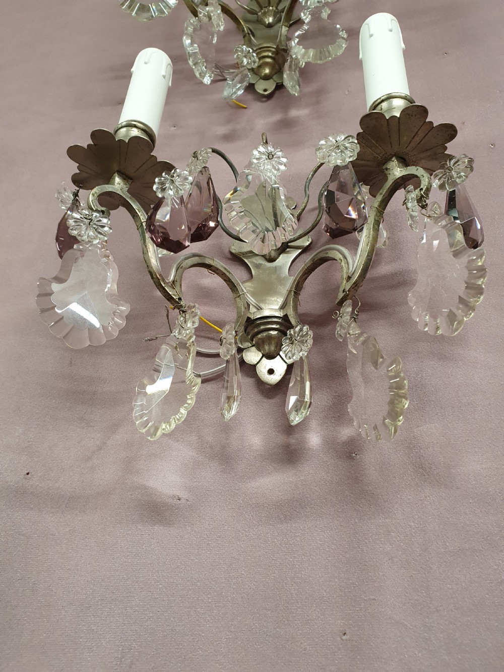 Pair of early 20th century nickel Silver wall lights View VIII