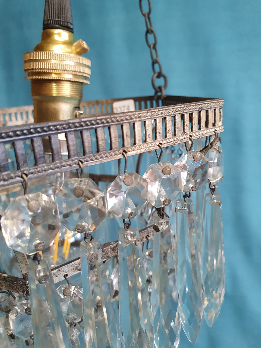 Early 20th century silvered spike chandelier View V