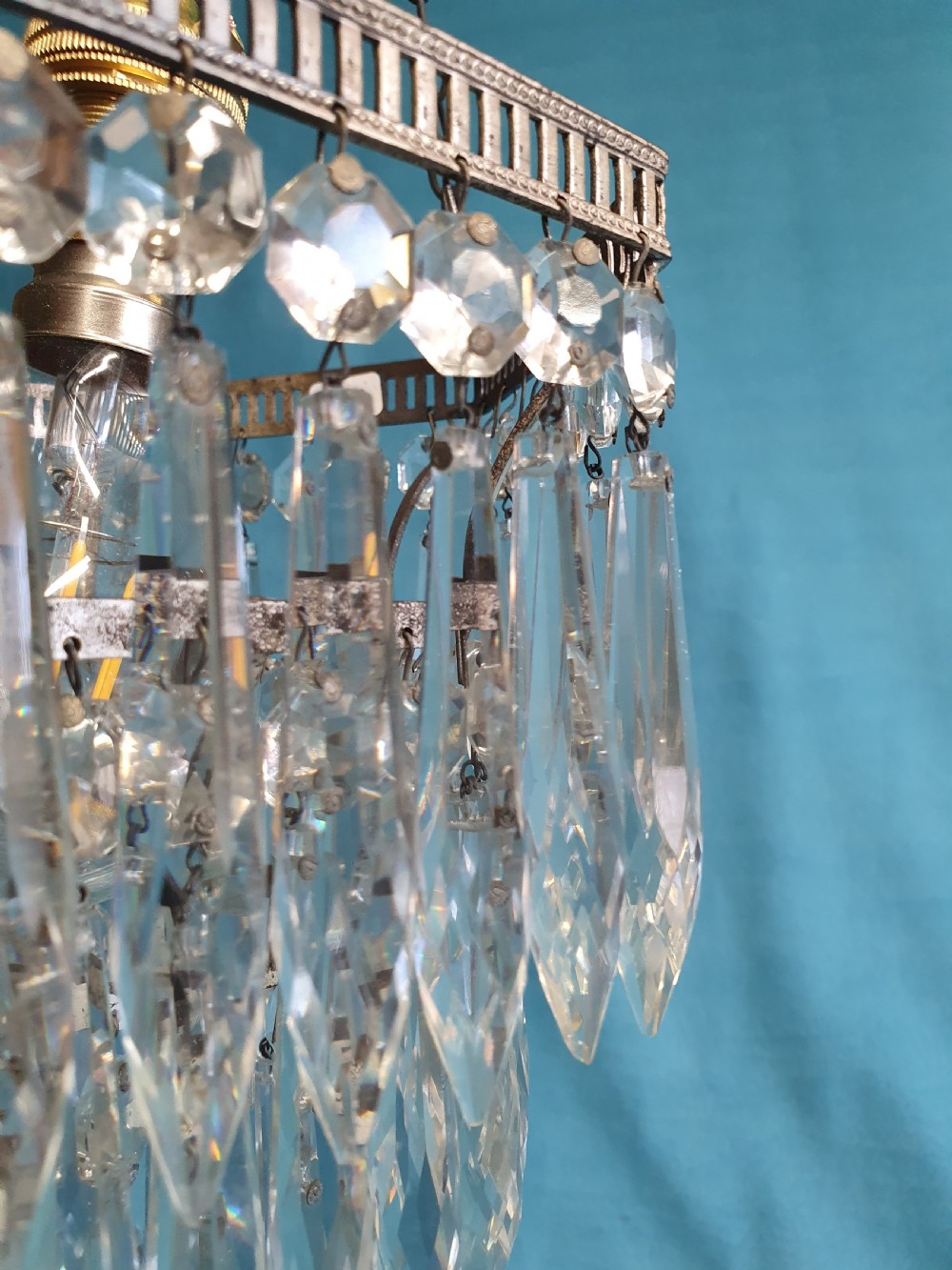 Early 20th century silvered spike chandelier View VI