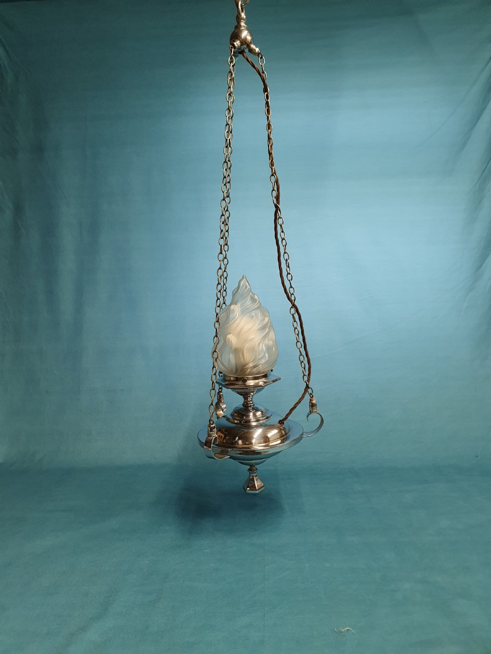 Early 20th century deco New York flame chandelier