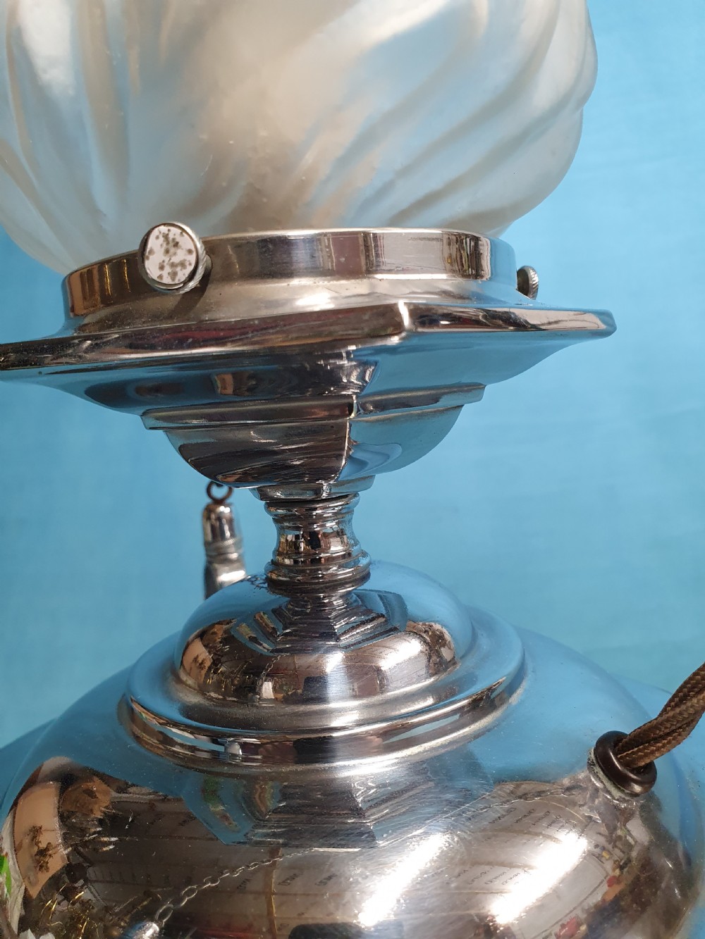 Early 20th century deco New York flame chandelier View IV