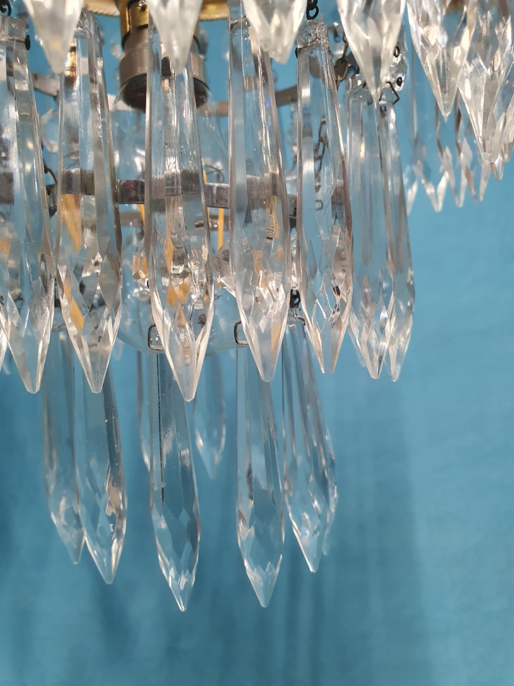 Early 20th century pair of spike chandeliers View II
