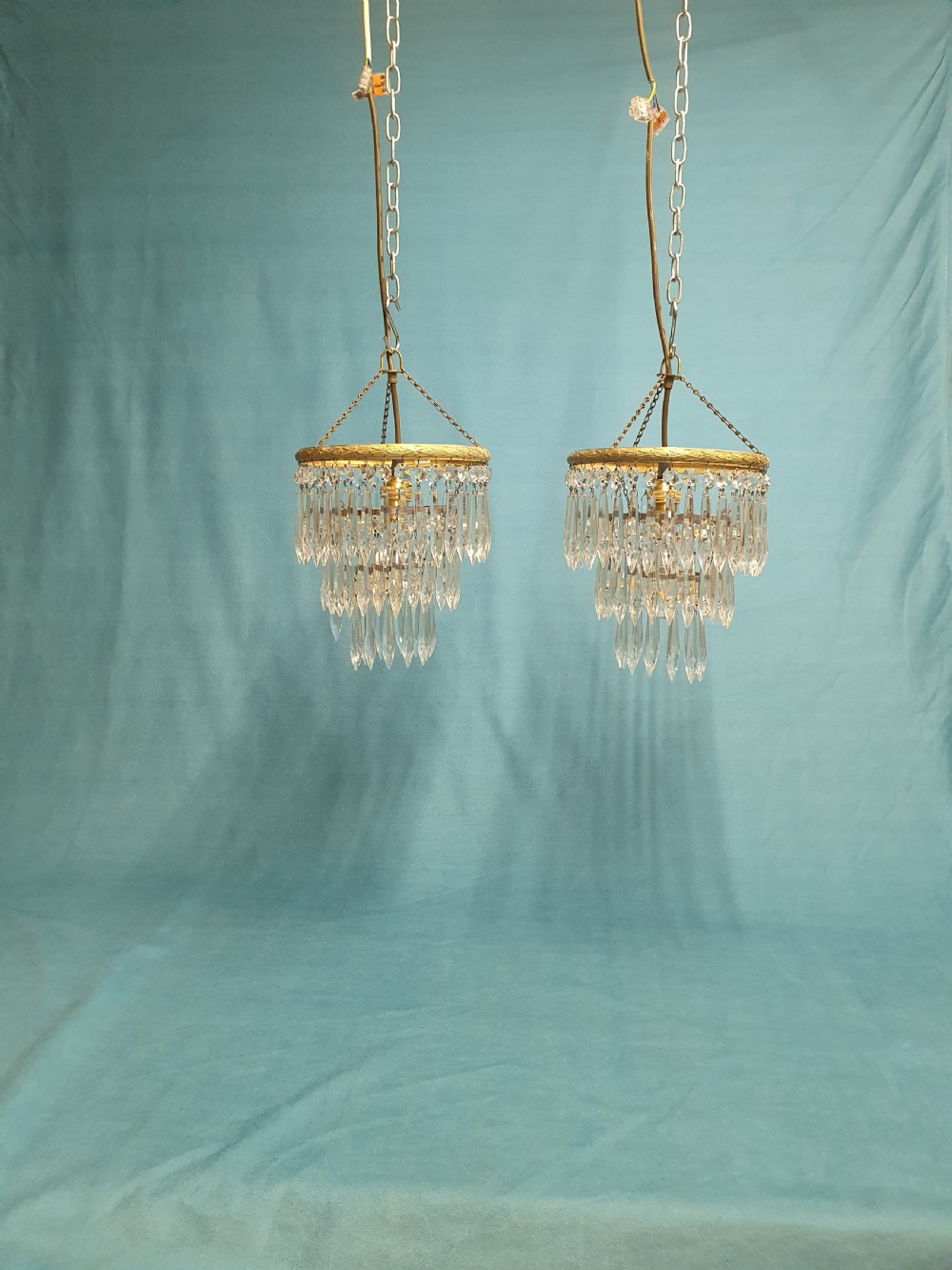 Early 20th century pair of spike chandeliers View III