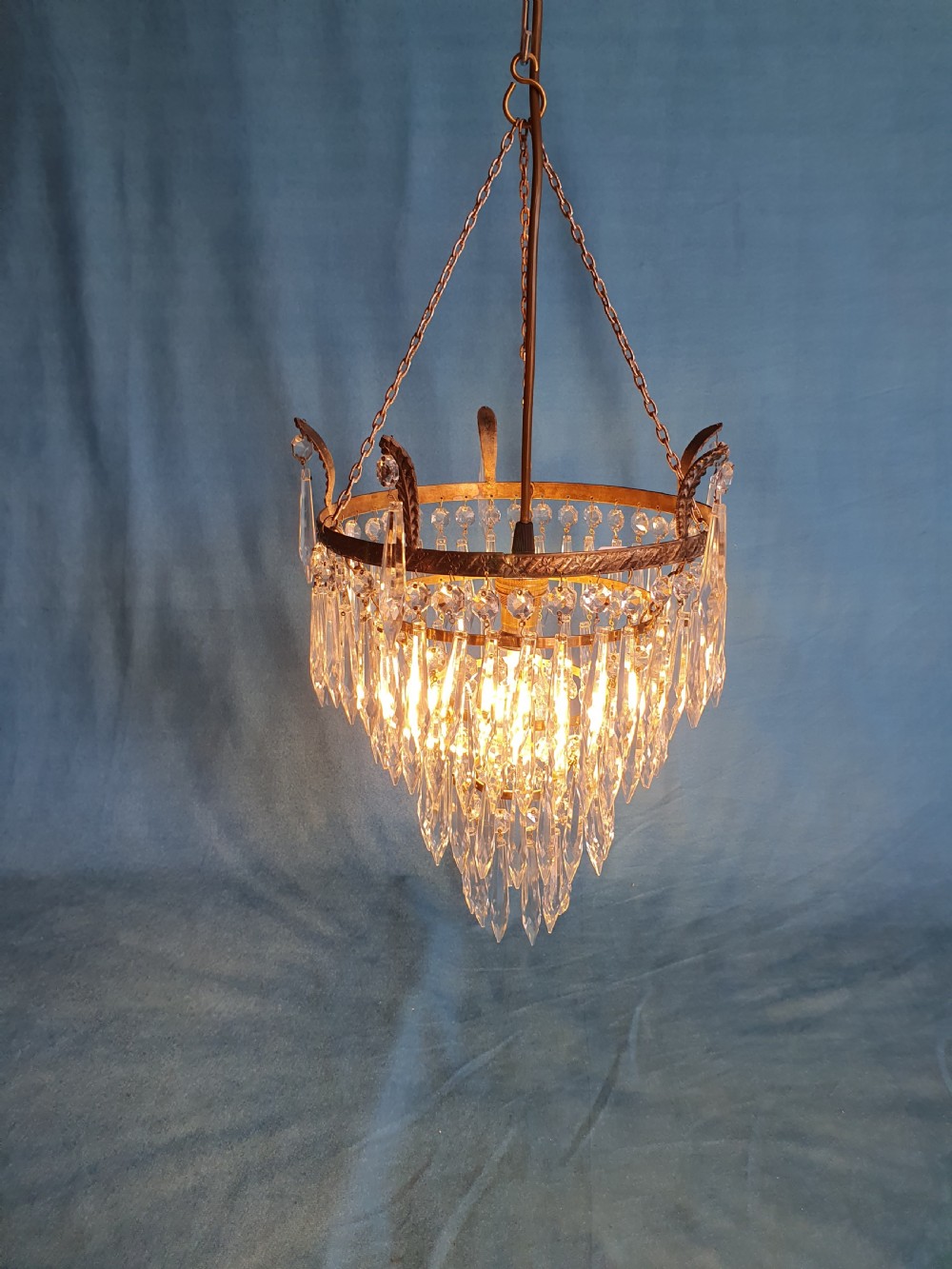 Early 20th century Spike chandelier with finials View III