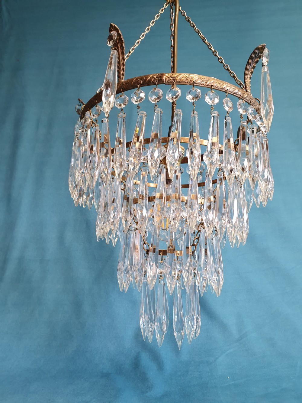 Early 20th century Spike chandelier with finials View IV