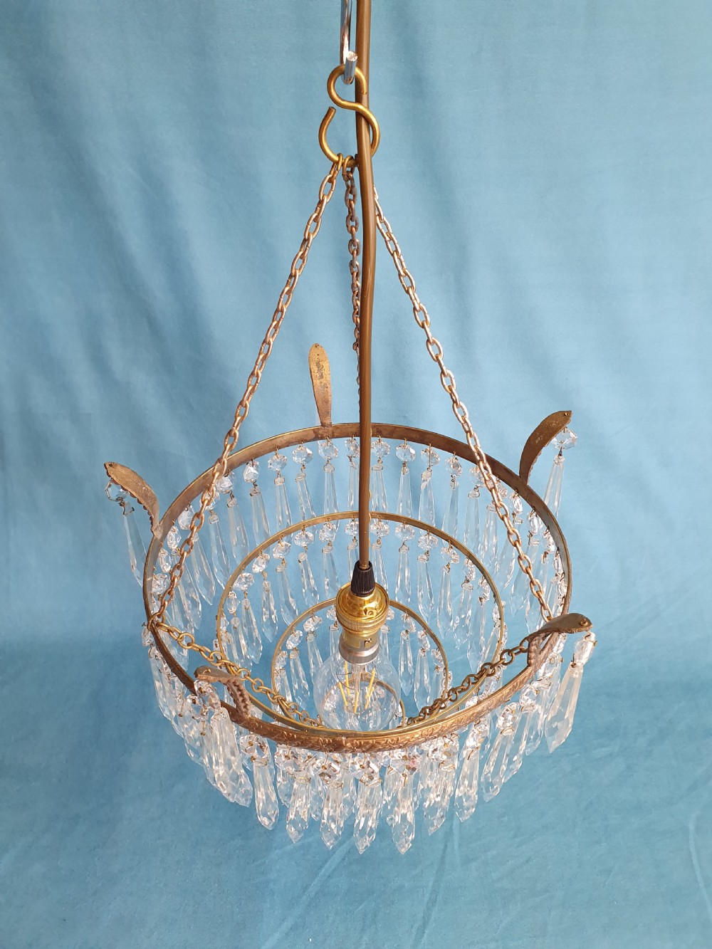 Early 20th century Spike chandelier with finials View VI