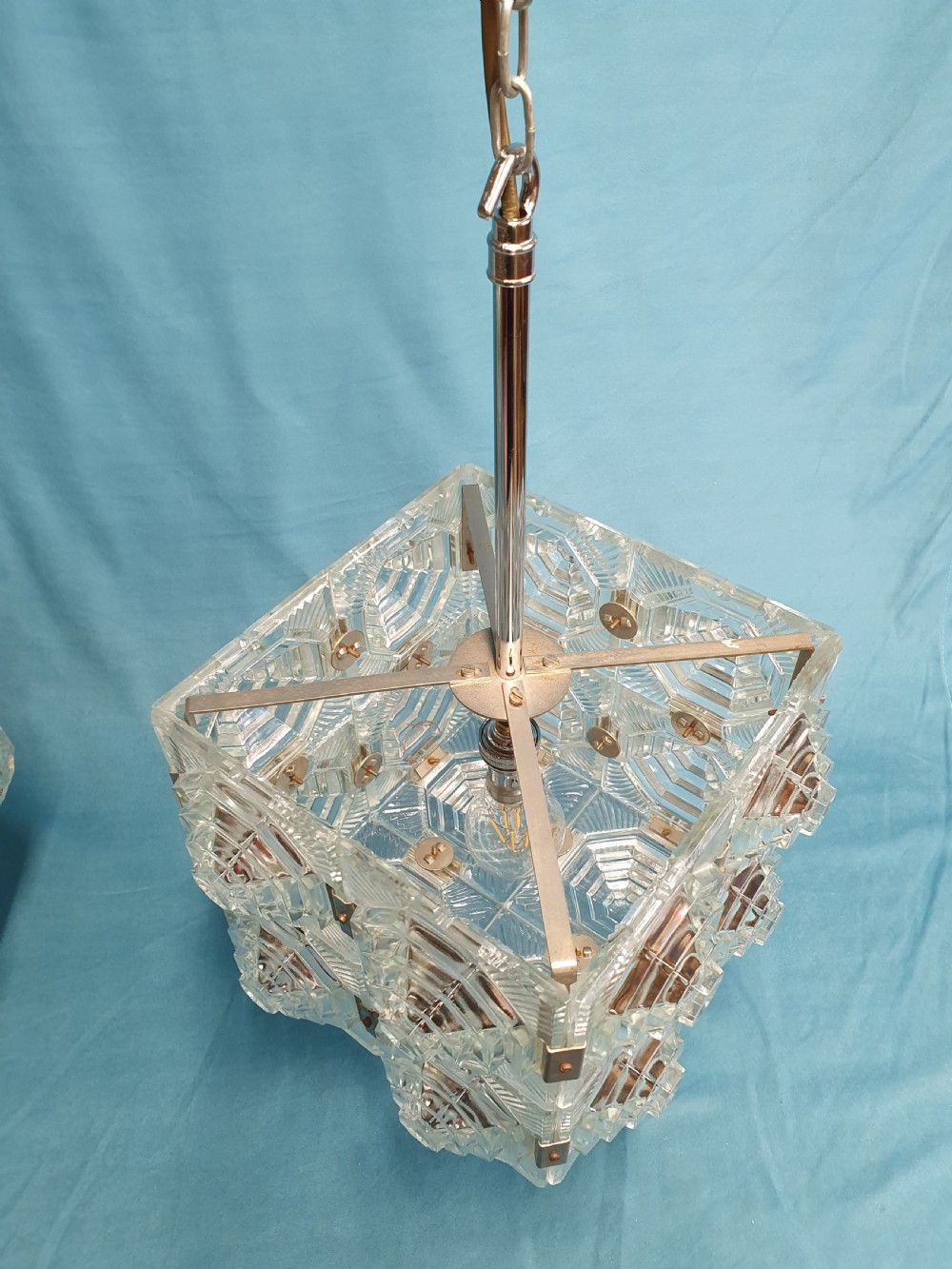 Pair of early 20th century stunning art deco ceiling lights View III