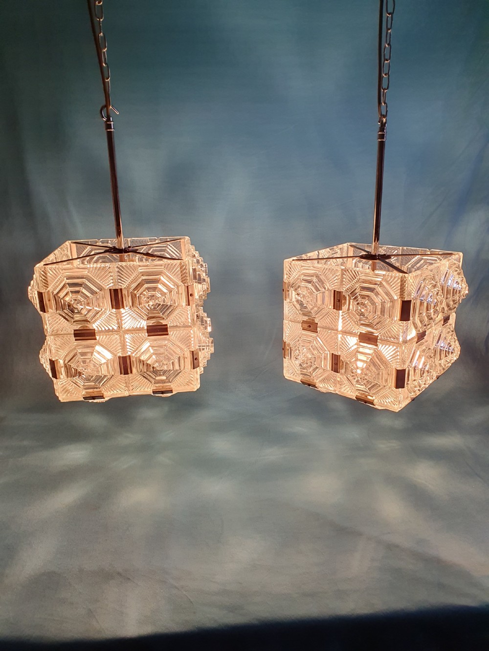 Pair of early 20th century stunning art deco ceiling lights View V