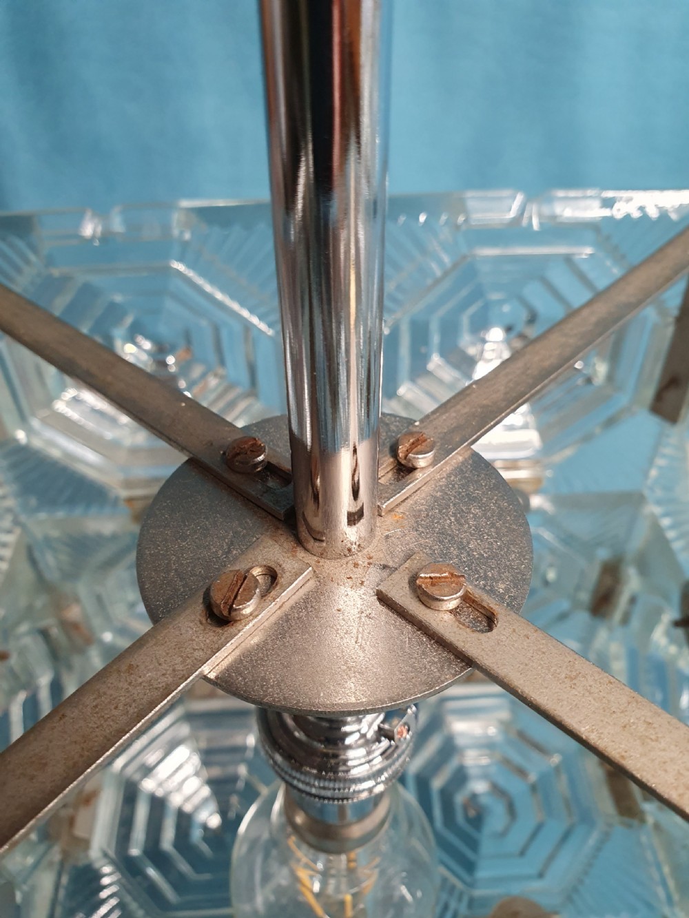Pair of early 20th century stunning art deco ceiling lights View IX