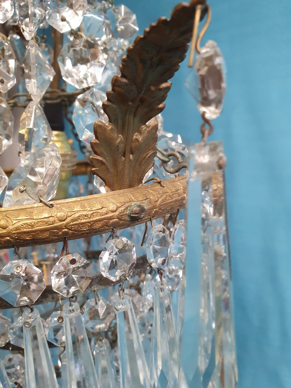 Early 20th century spike chandelier with cherubs View VII