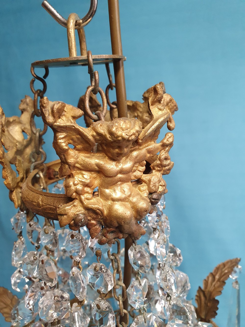 Early 20th century spike chandelier with cherubs View VIII