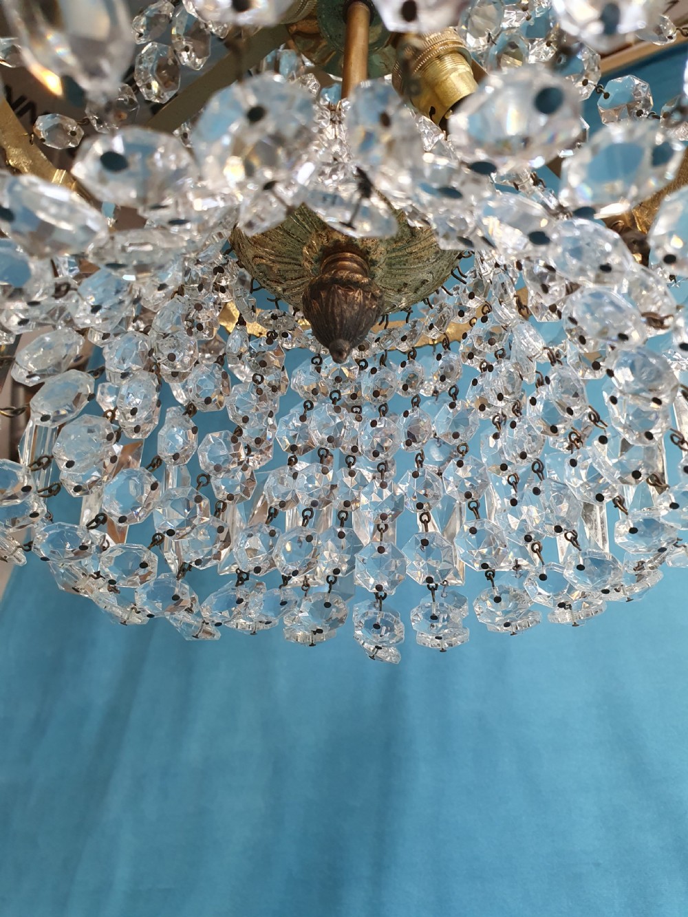 Early 20th century Large prism chandelier View IV
