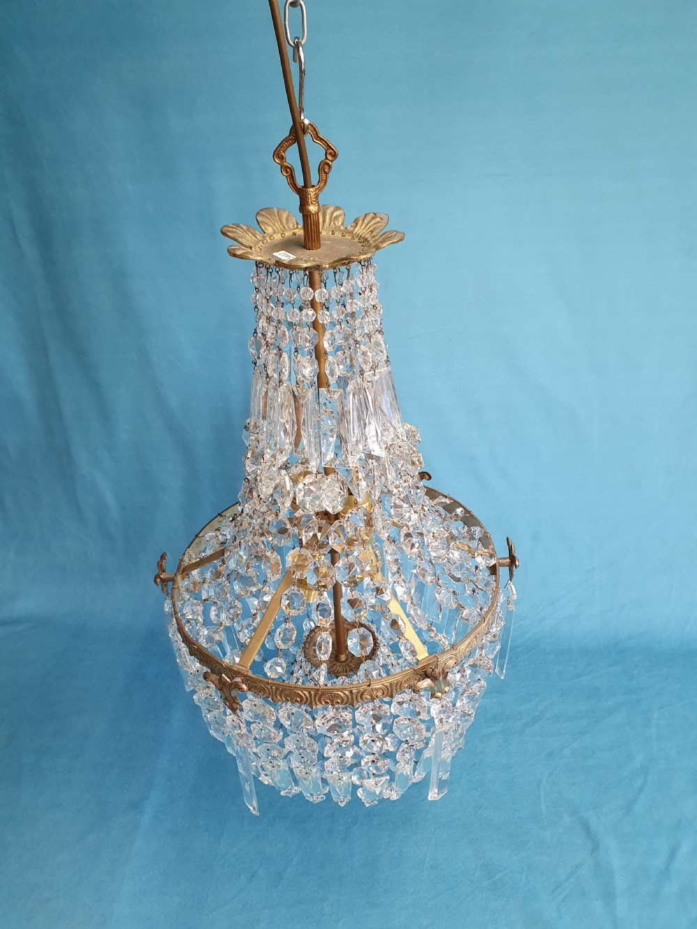Early 20th century Large prism chandelier View IX