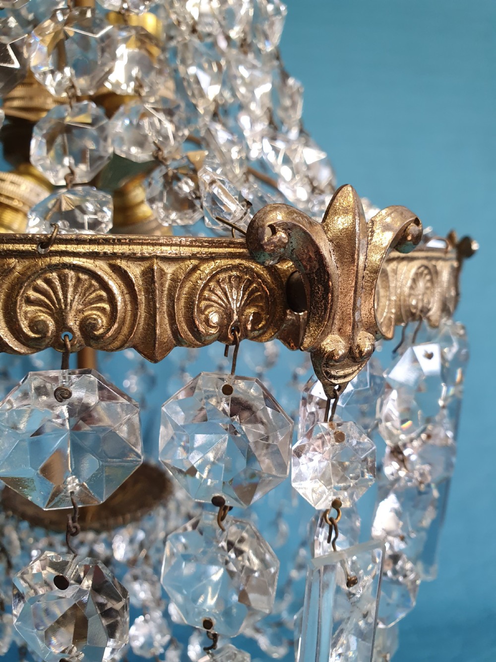 Early 20th century Large prism chandelier View X