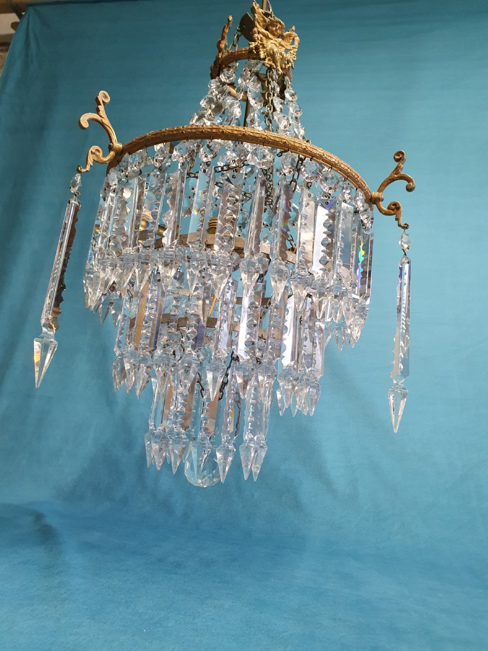 Early 20th century matched pair of lustre chandeliers View V