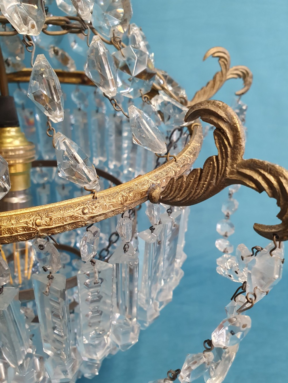 Early 20th century matched pair of lustre chandeliers View VIII