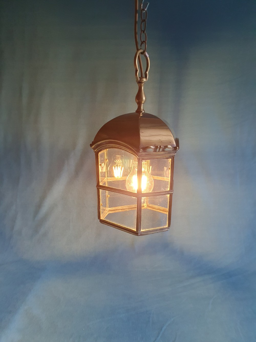 Early 20th century unusually shaped hexagon porch light View II