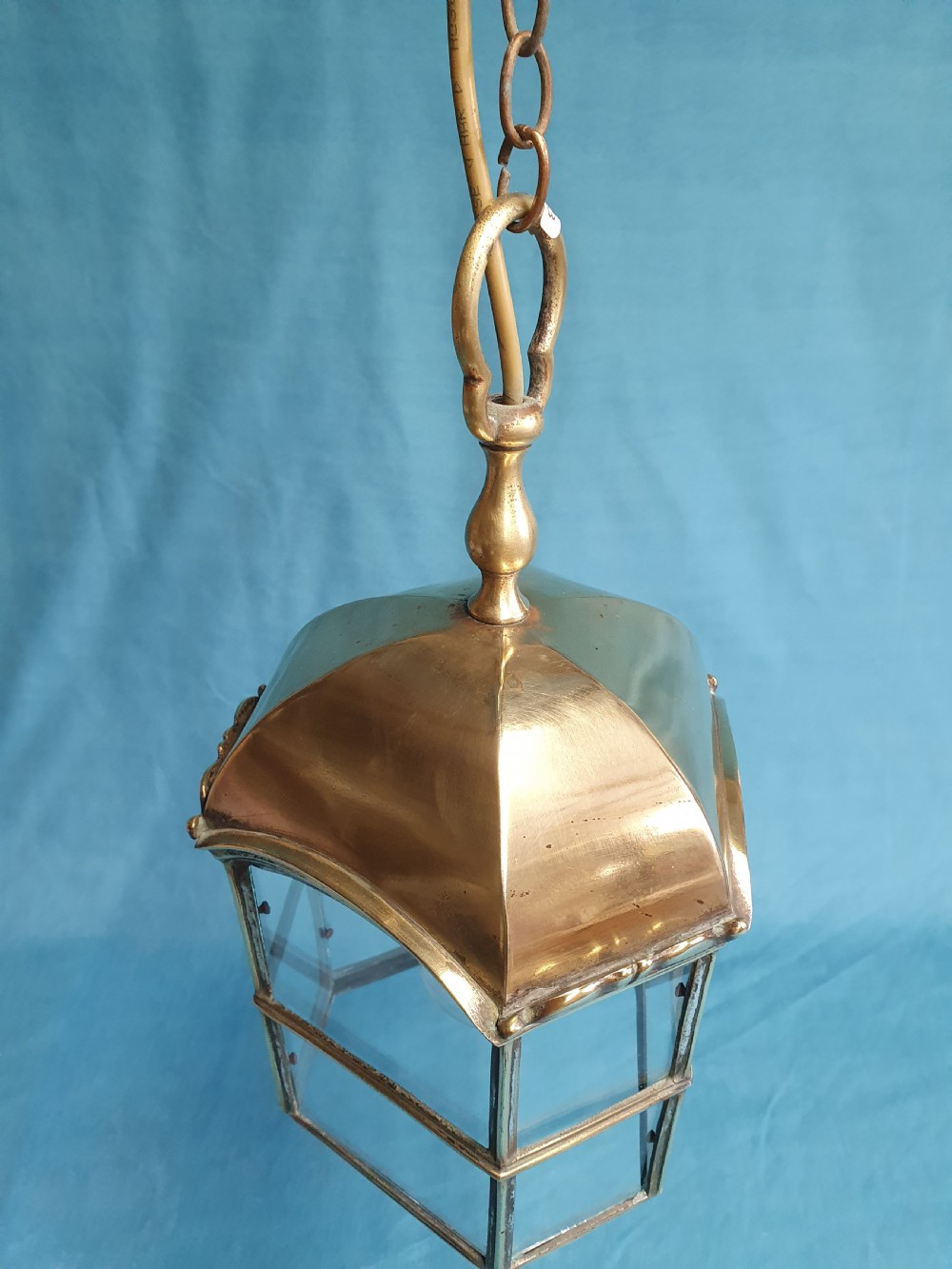 Early 20th century unusually shaped hexagon porch light View III
