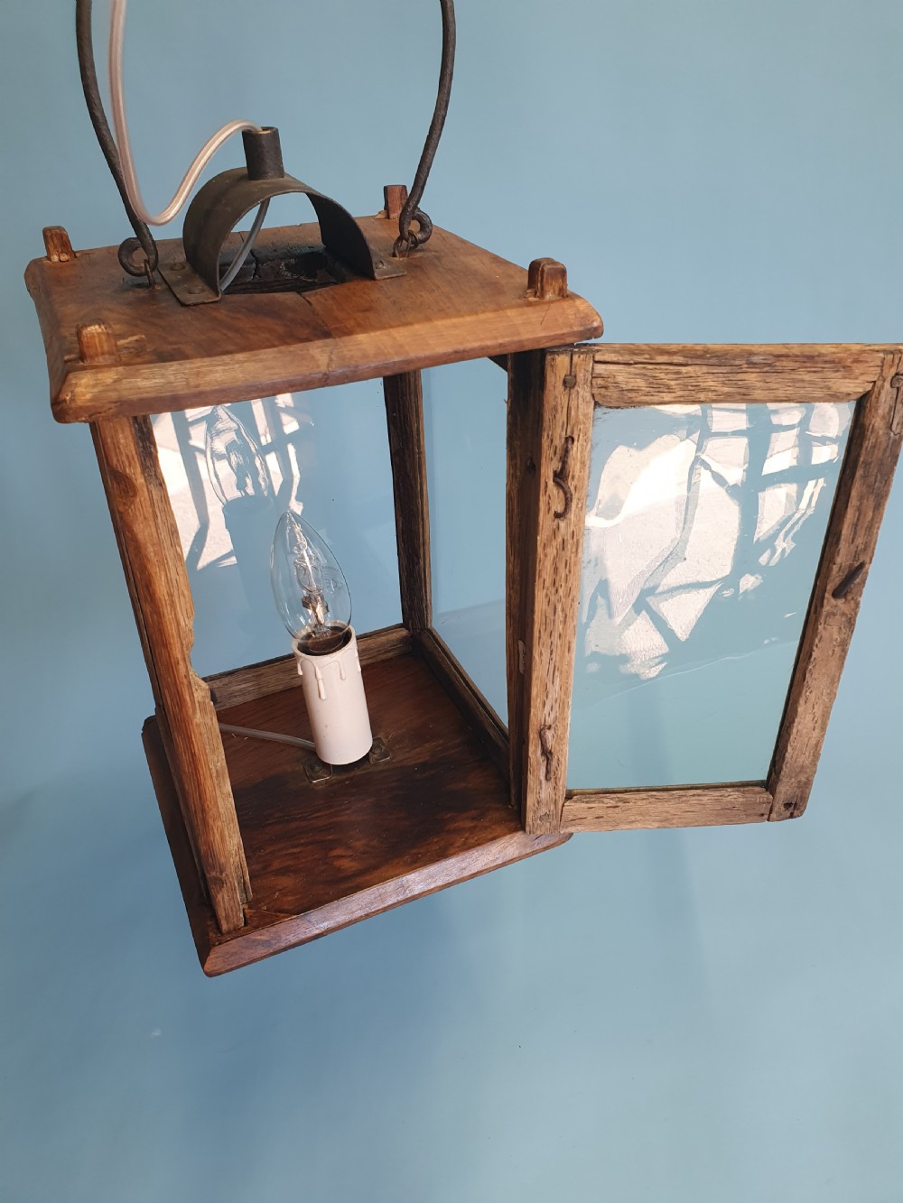 Early 20th century wooden porch light View VI