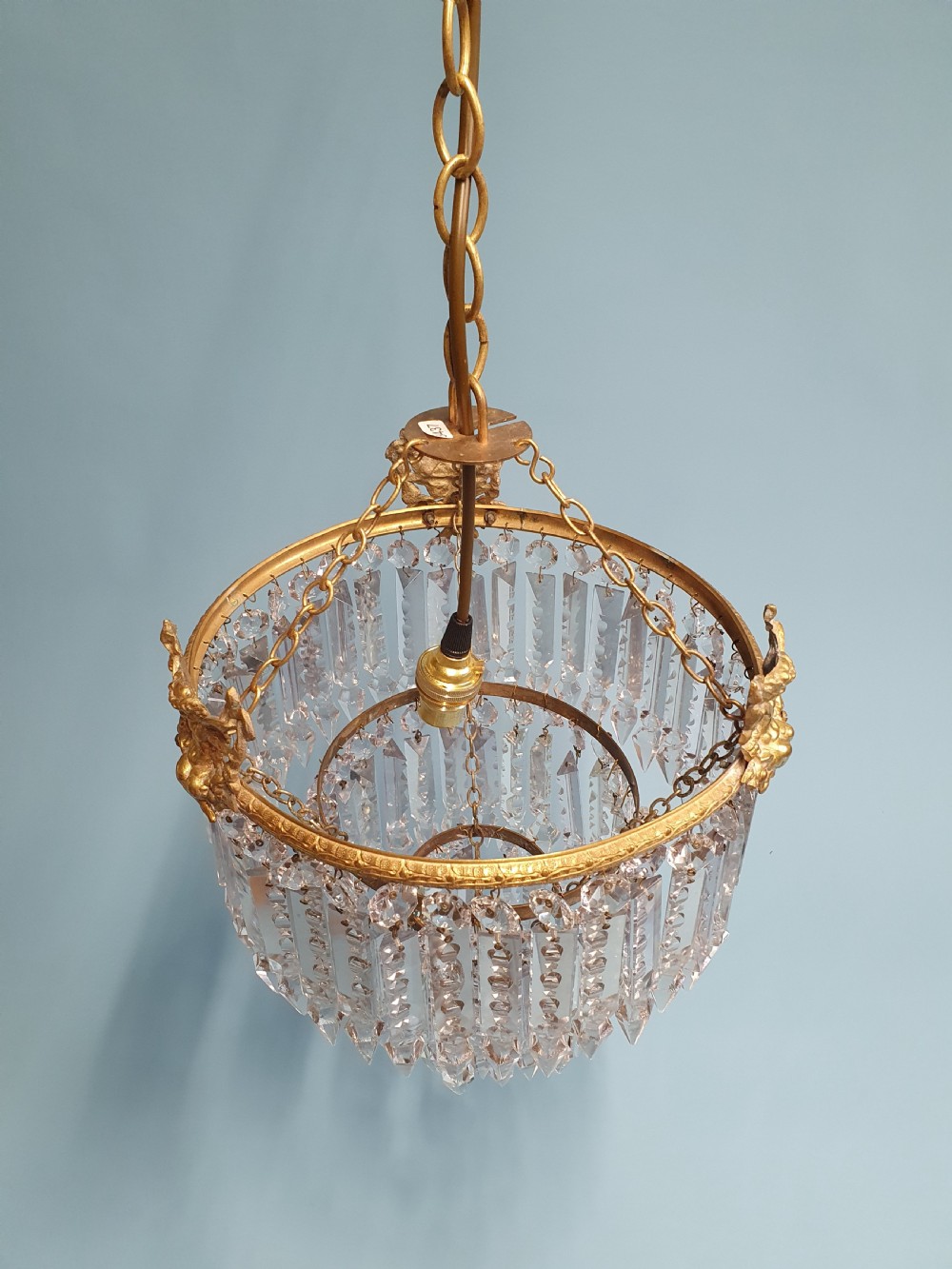 Early 20th century Luster chandelier with cherubs View II