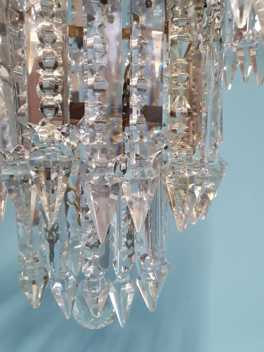 Early 20th century Luster chandelier with cherubs View III