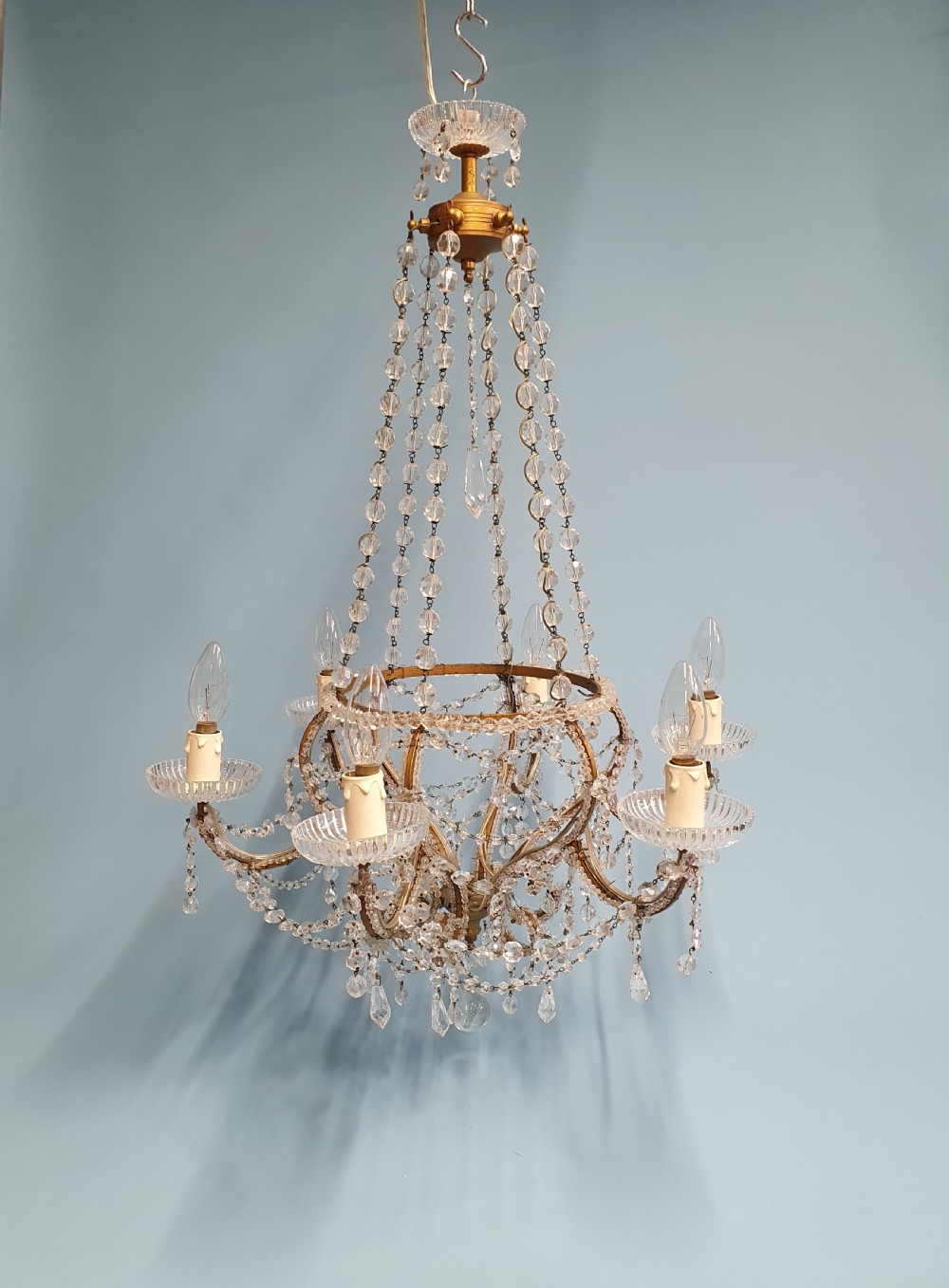 Tall chandelier with bead decoration View III