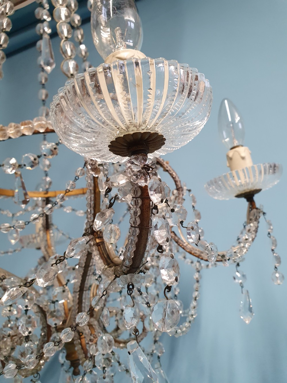 Tall chandelier with bead decoration View VII