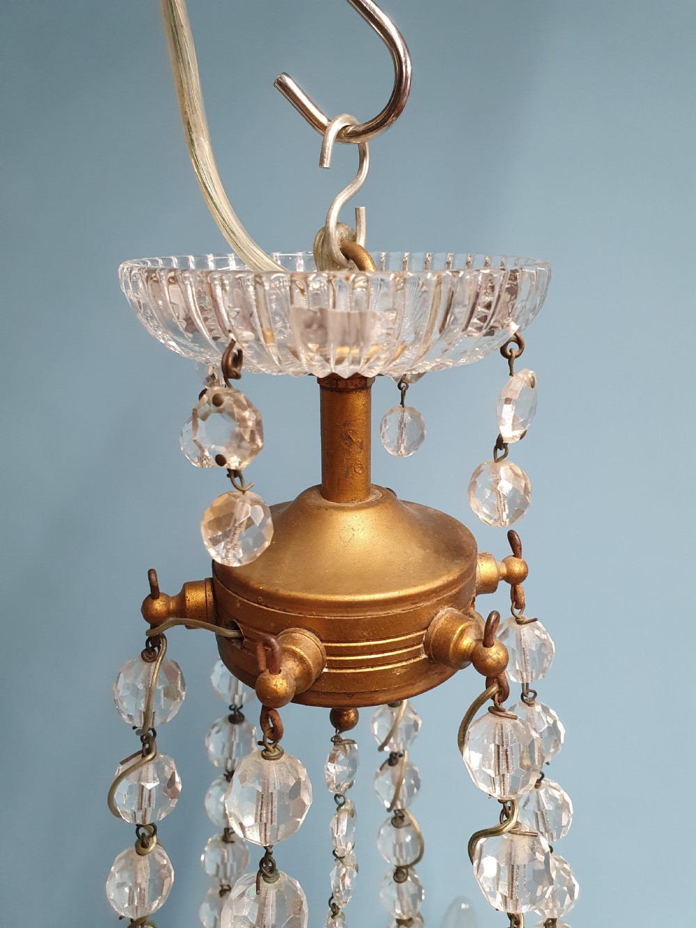 Tall chandelier with bead decoration View VIII