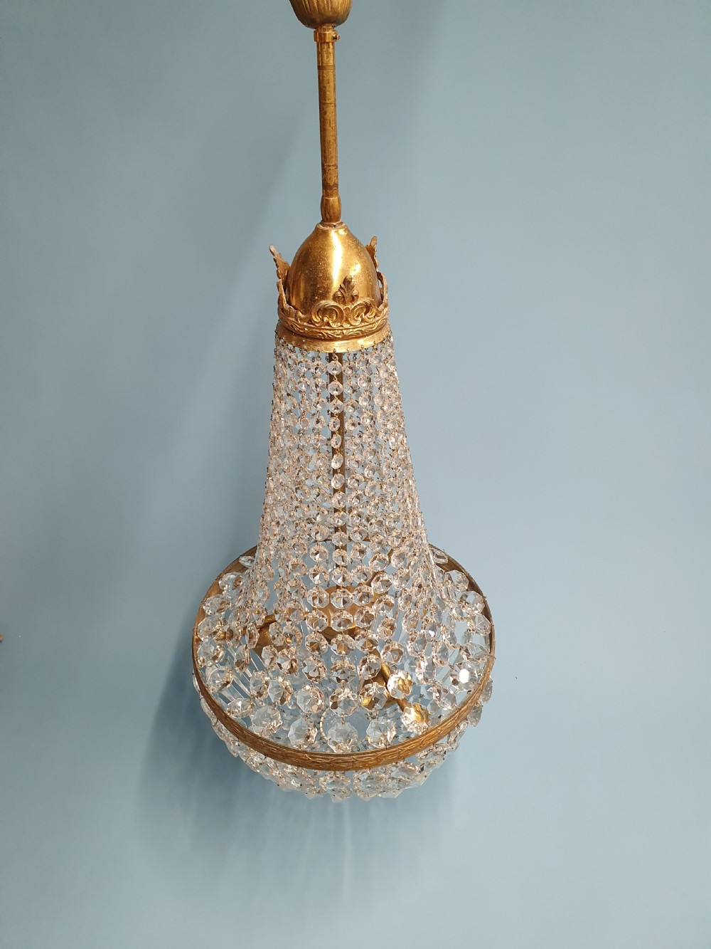 Early 20th century large swag chandelier View III