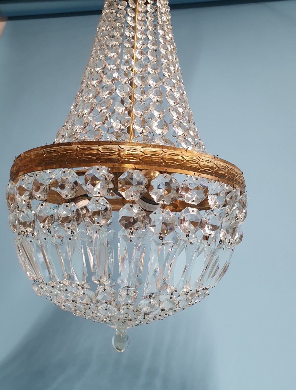 Early 20th century large swag chandelier View IV
